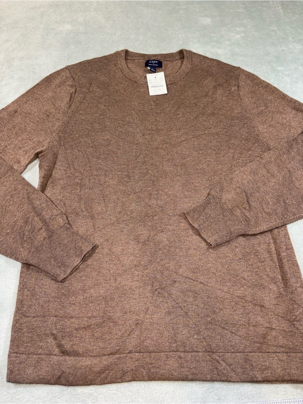 NWT J.Crew Brown Cotton Crewneck Sweater